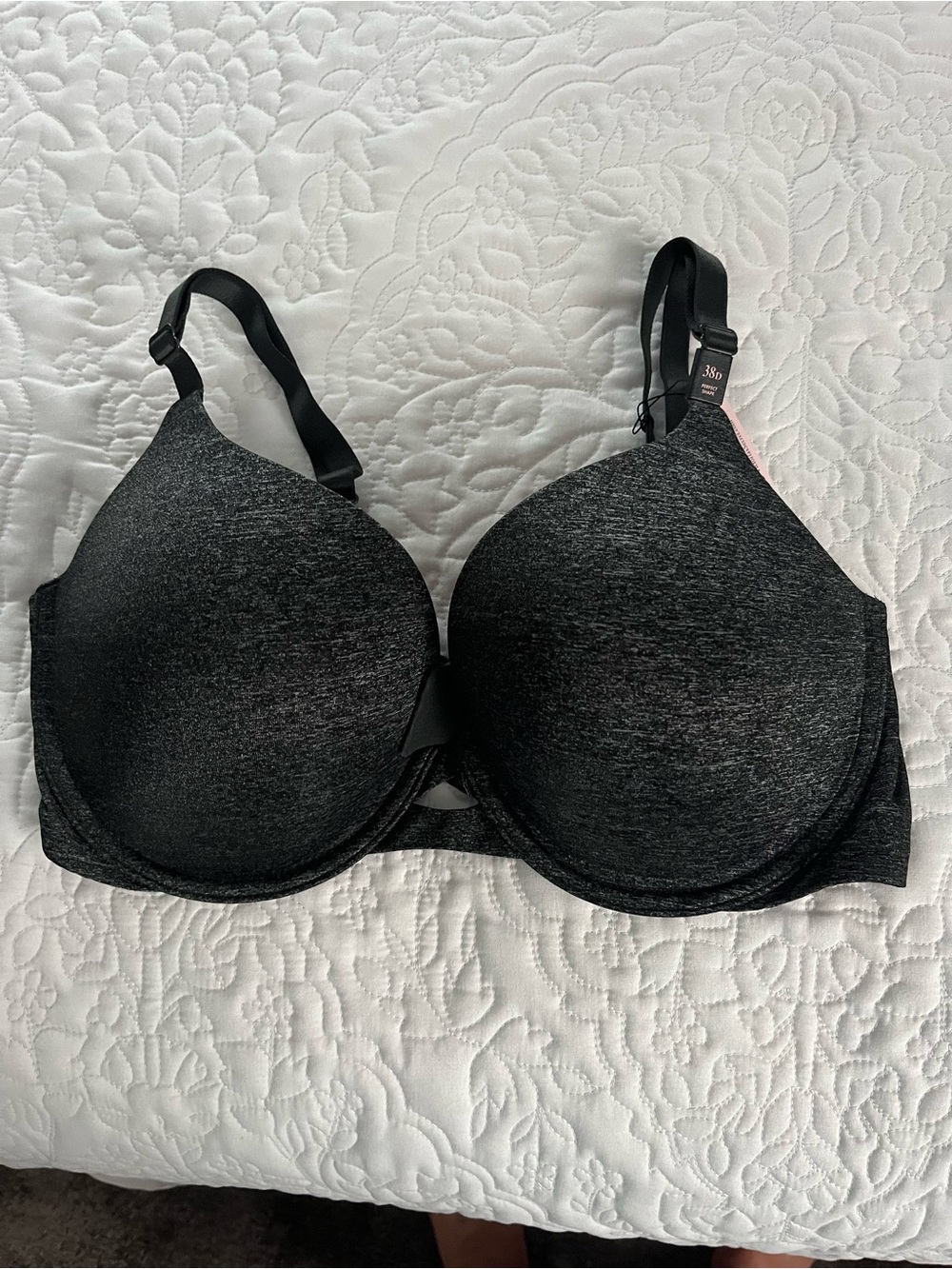 Victoria's Secret Black Heather Perfect Shape Bra 38D - Picture 3 of 6